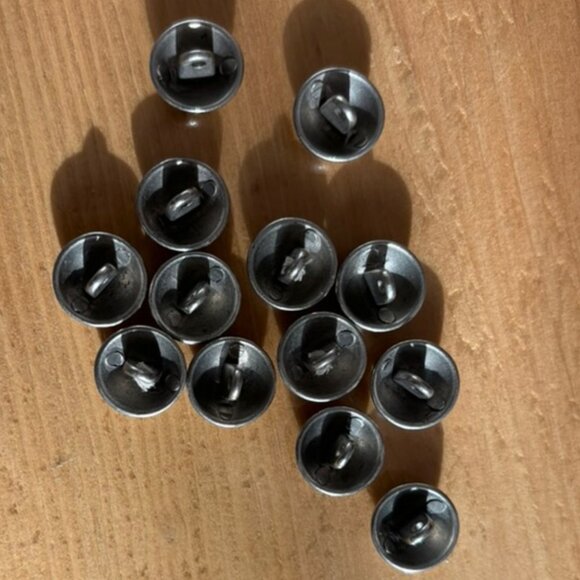 Lot of 13 Silver Round shank style metal buttons - Picture 3 of 7